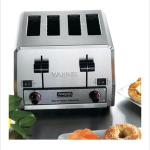 Waring WCT850RC Heavy Duty Switchable Bread and Bagel 4-Slice Commercial Toaster